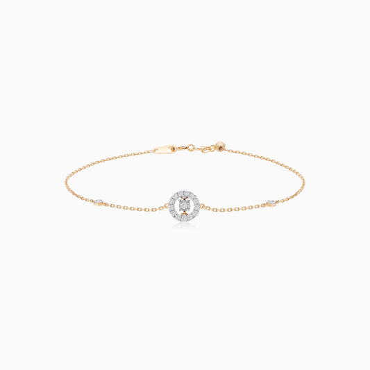 18k yellow gold bracelet decorated by natural diamond