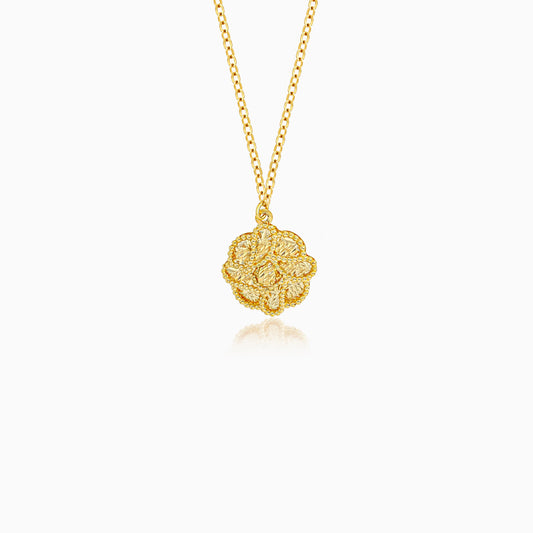 18k yellow gold kids necklace with flower hanging - Farfalla