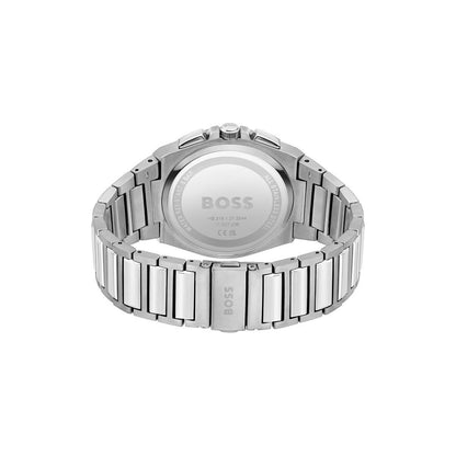 Boss Watch Quartz Movement In A Tonneau Case With Stainless Steel Bracelet And Blue Dial