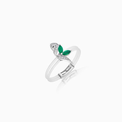 Floating Ring - Meem letter with Natural Diamonds and gemstones