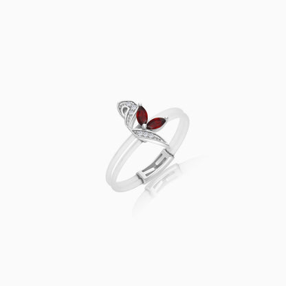 Floating Ring - Meem letter with Natural Diamonds and gemstones