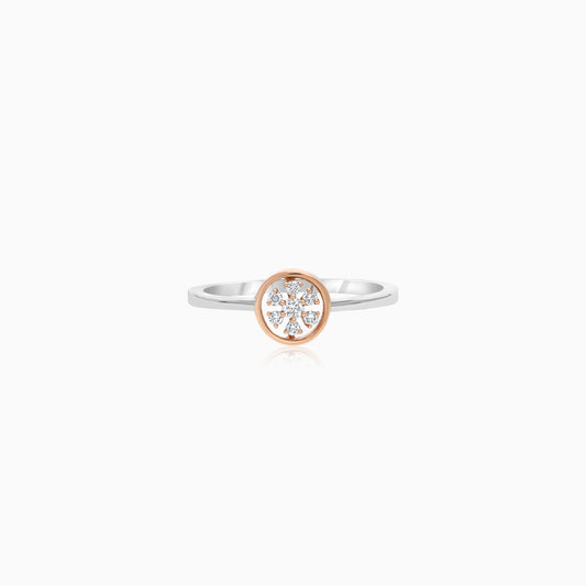 Platinum and 18k Rose Gold Ring with Natural Diamonds - Evara