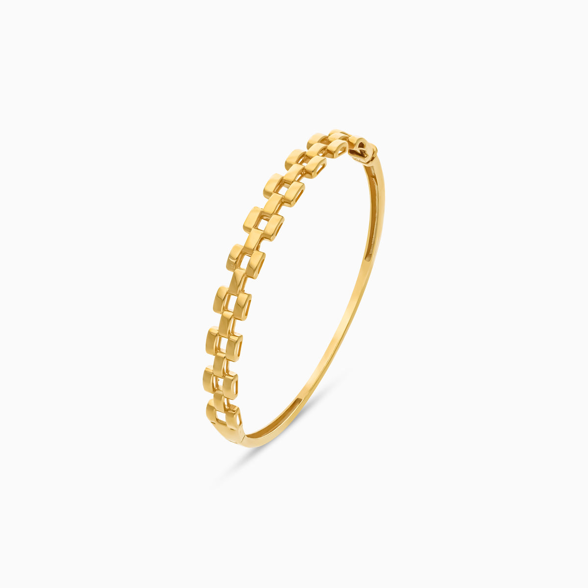 18K Yellow Gold Square Linked Bangle