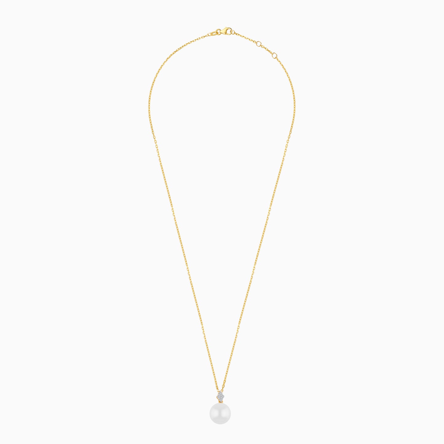 18K Yellow Gold Freshwater Pearl and Natural Diamond Pendant
