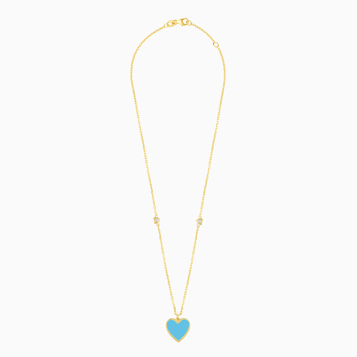 Eclat 18k Yellow Gold Heart Necklace with Natural Diamonds