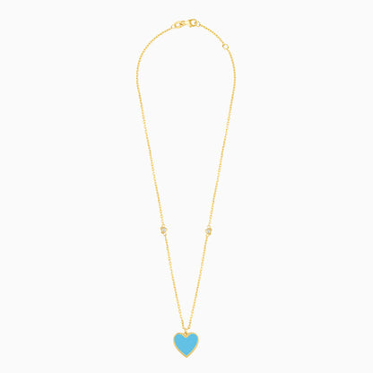 Eclat 18k Yellow Gold Heart Necklace with Natural Diamonds