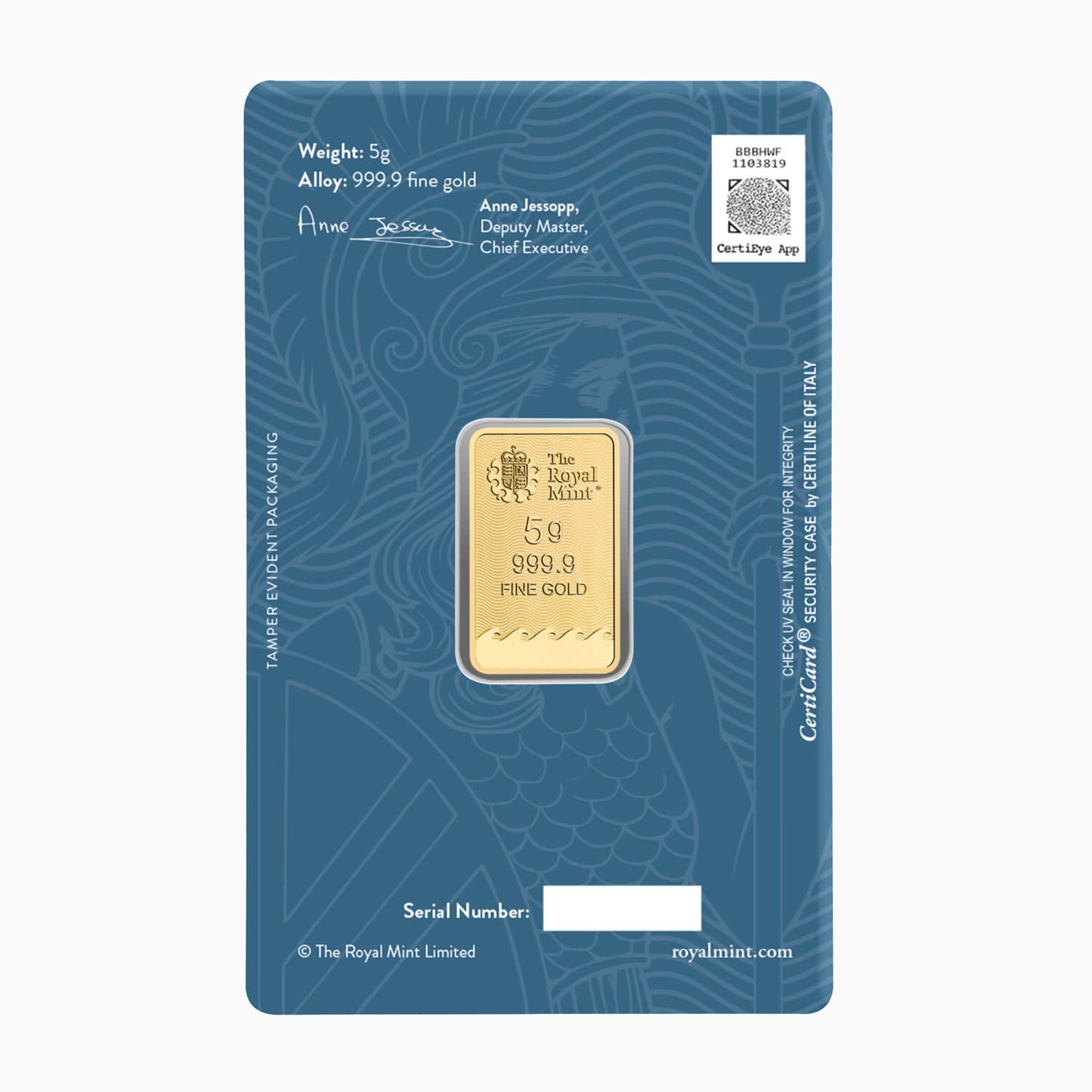 Britannia 5g Gold Bullion Minted Bar