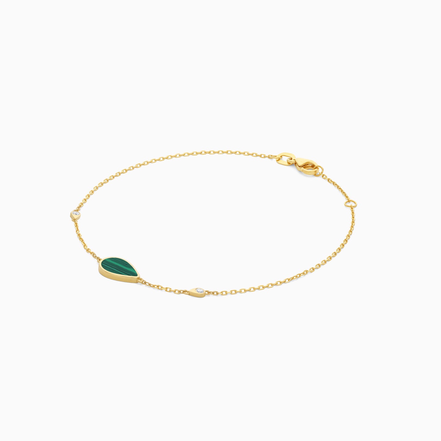 Mosaic 18k Yellow Gold Pear Shape Bracelet with Natural Diamonds