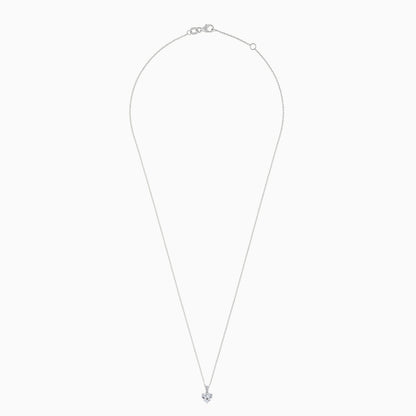 18K White Gold Chain Decorated with 1.0 ct Natural Diamond Heart-Shaped Pendant | Valentine Collection