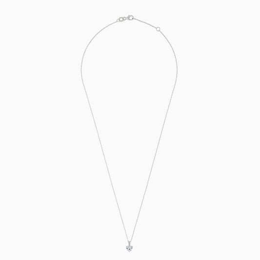 18K White Gold Chain Decorated with 1.0 ct Natural Diamond Heart-Shaped Pendant | Valentine Collection