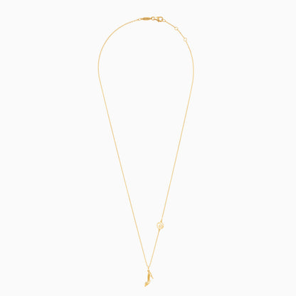 Disney Princess Cinderella Shoe 18k Yellow Gold with Diamonds Necklace