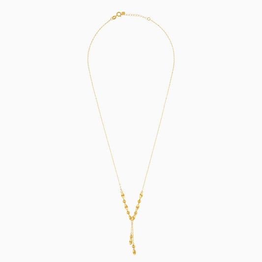 Thin 18K Yellow Gold Lariat Necklace