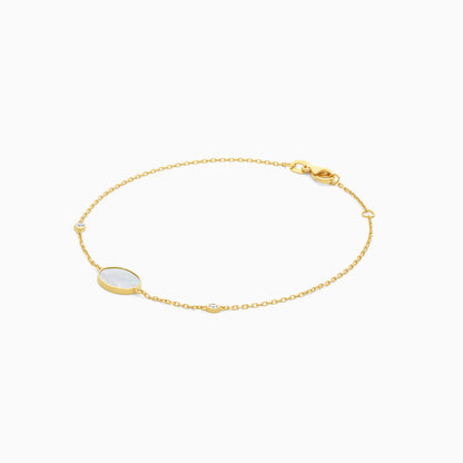 Mosaic Oval Shape Bracelet with Diamonds in 18k Yellow Gold