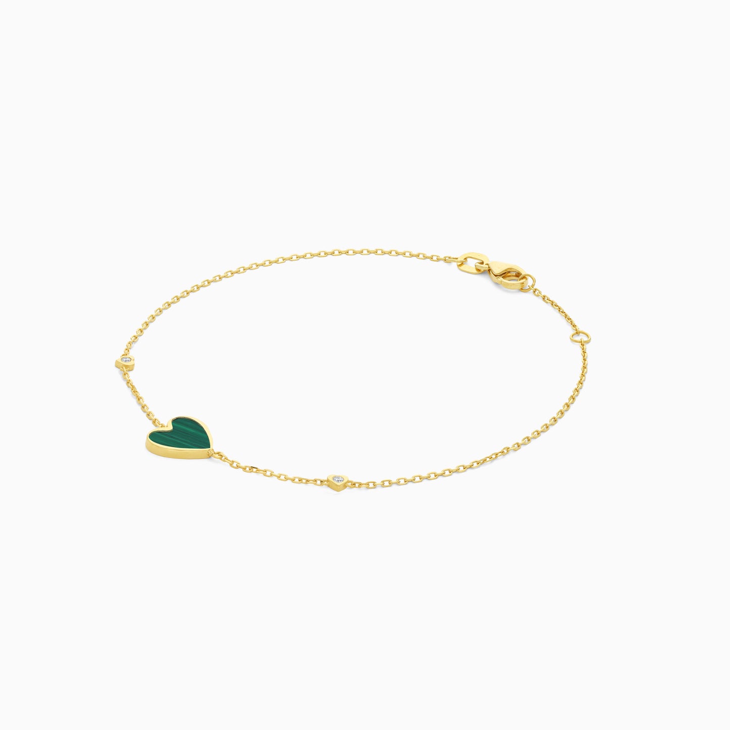 Mosaic 18k Yellow Gold Heart Bracelet with Natural Diamonds