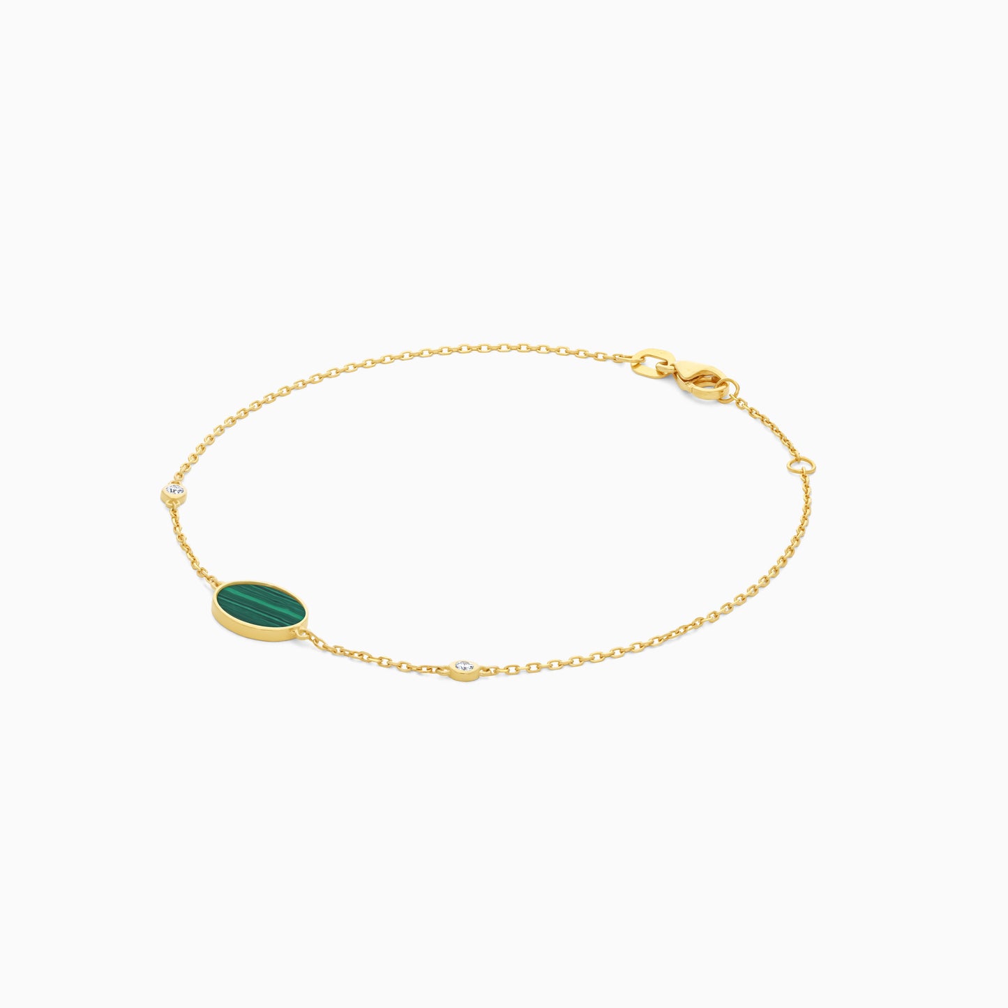 Mosaic Oval Shape Bracelet with Diamonds in 18k Yellow Gold