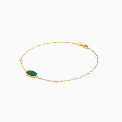 Mosaic Oval Shape Bracelet with Diamonds in 18k Yellow Gold