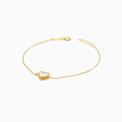 Vivante MOP Heart-shaped 18k Yellow Gold kids Bracelet