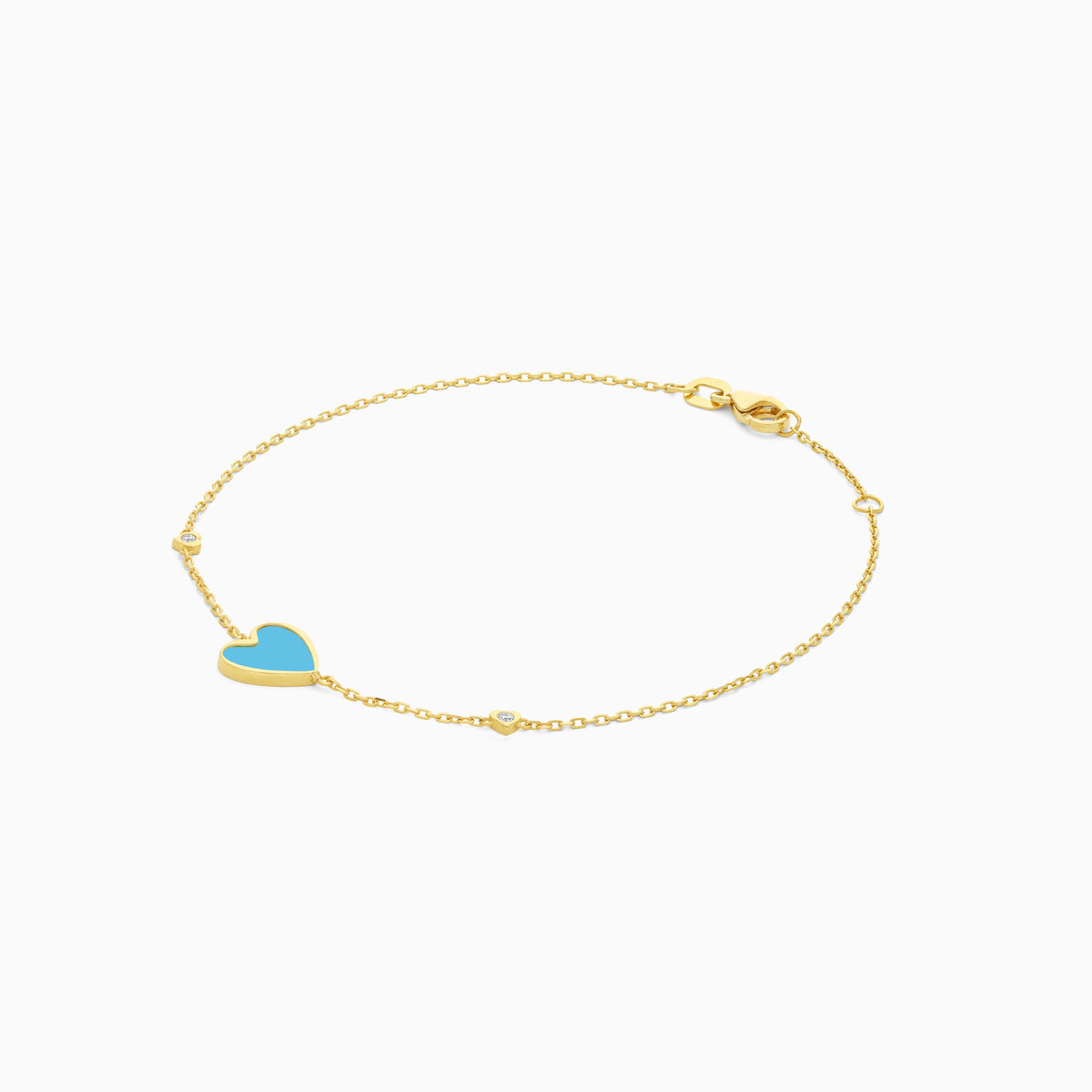 Eclat 18k Yellow Gold Heart Bracelet with Natural Diamonds