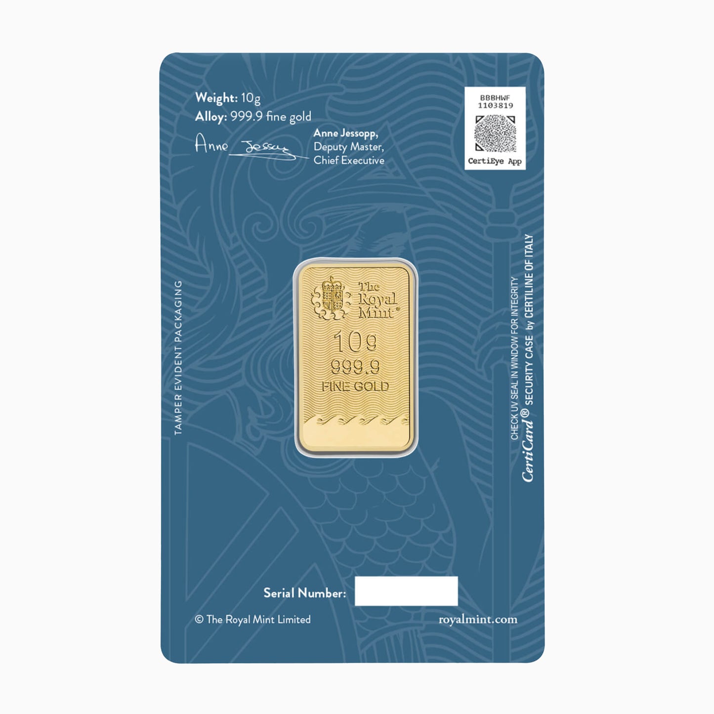 Britannia 10g Gold Bullion Minted Bar