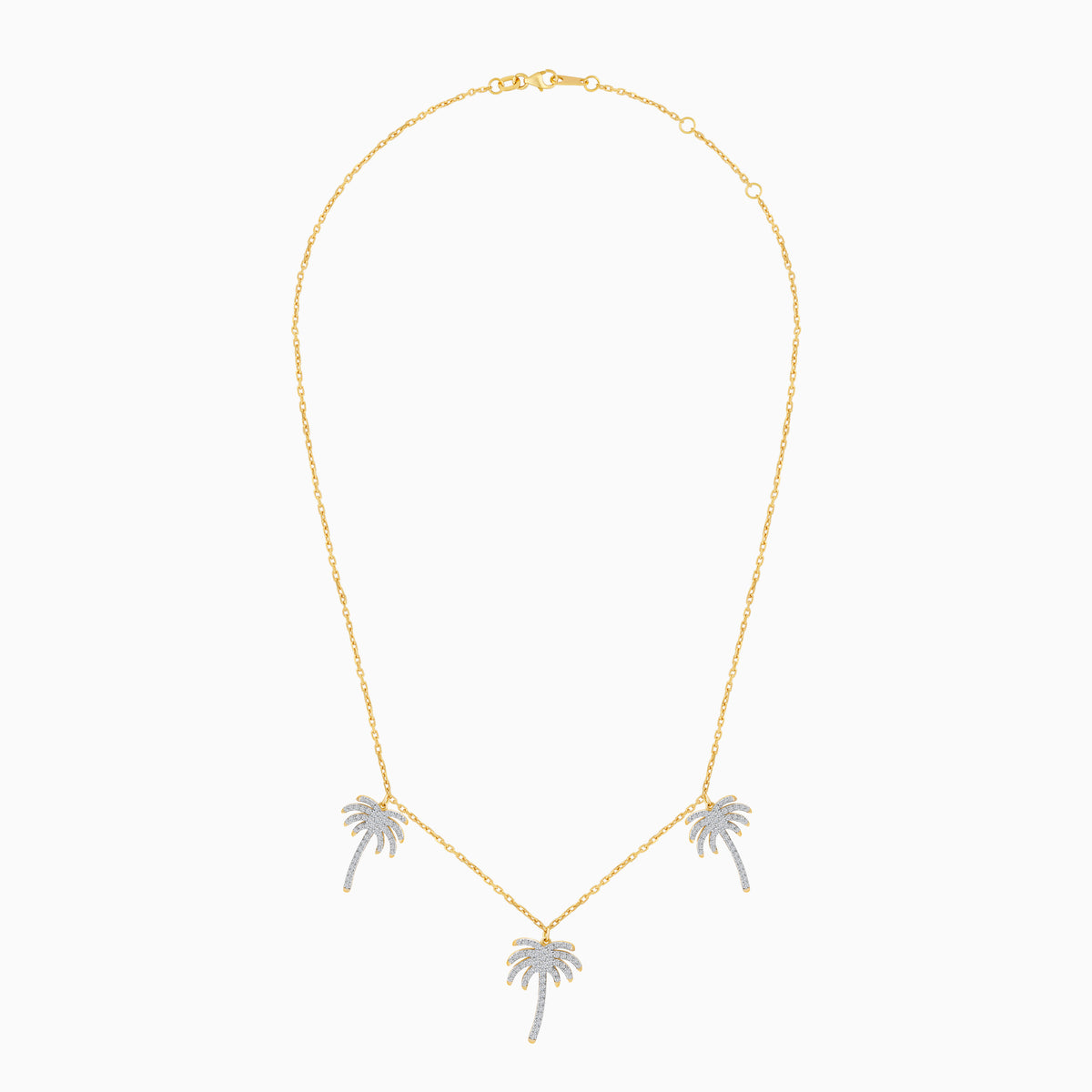 Palm Tree Choker 18k Gold With Natural Diamonds