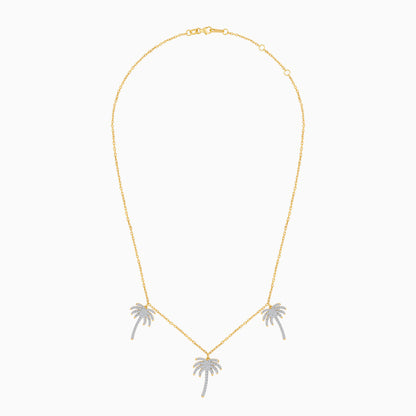 Palm Tree Choker 18k Gold With Natural Diamonds