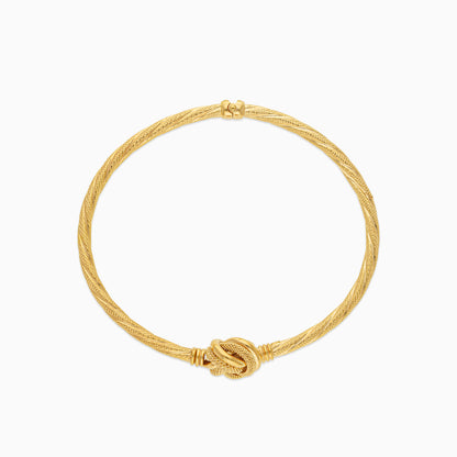 18K Yellow Gold Twisted Knot Bangle