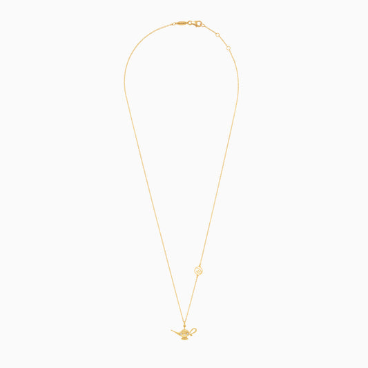 Disney Princess Ariel Magic Lamp Pendant in 18k Yellow Gold with Diamonds