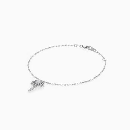 Hanging Palm Tree Natural Diamonds 18k Gold Bracelet