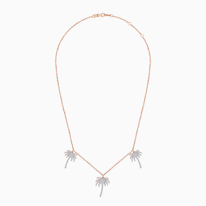 Palm Tree Choker 18k Gold With Natural Diamonds