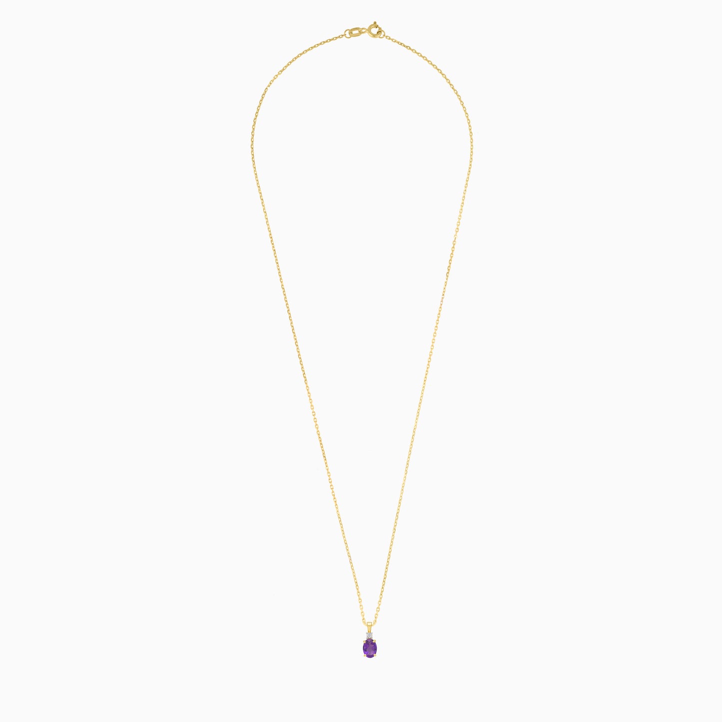 18K Gold Amethyst & Natural Diamonds Necklace | colour classic