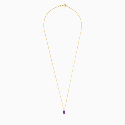 18K Gold Amethyst & Natural Diamonds Necklace | colour classic
