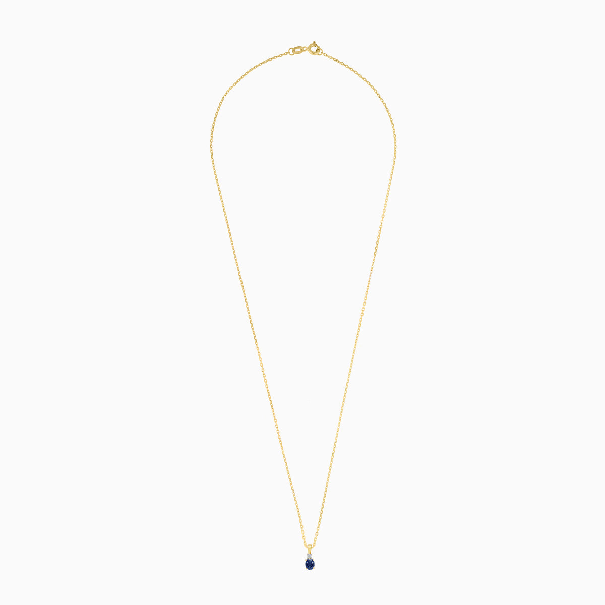 Coloure Classic 18k Yellow Gold Sapphire and Natural Diamonds Necklace