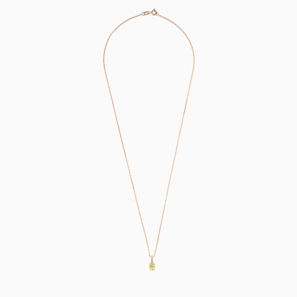 Lemon Quartz & Natural Diamond Necklace