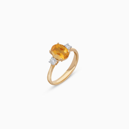 18k Citrine & Natural Diamond Gold Ring | Colour Classic