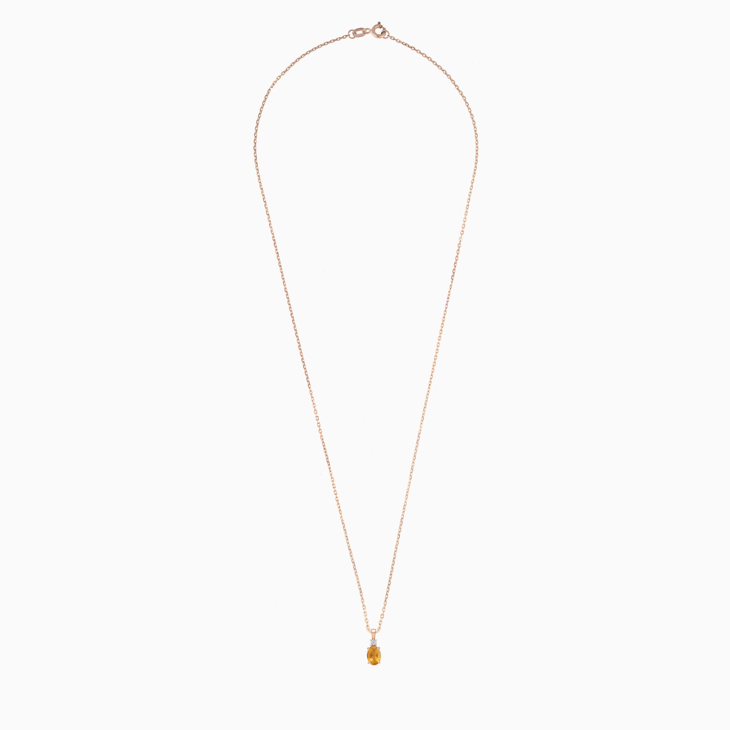 18k Gold Citrine & Natural Diamonds Necklace | Colour Classic
