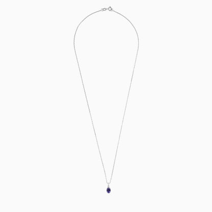 Colour Classic 18k Gold Iolite and Natural Diamond Necklace