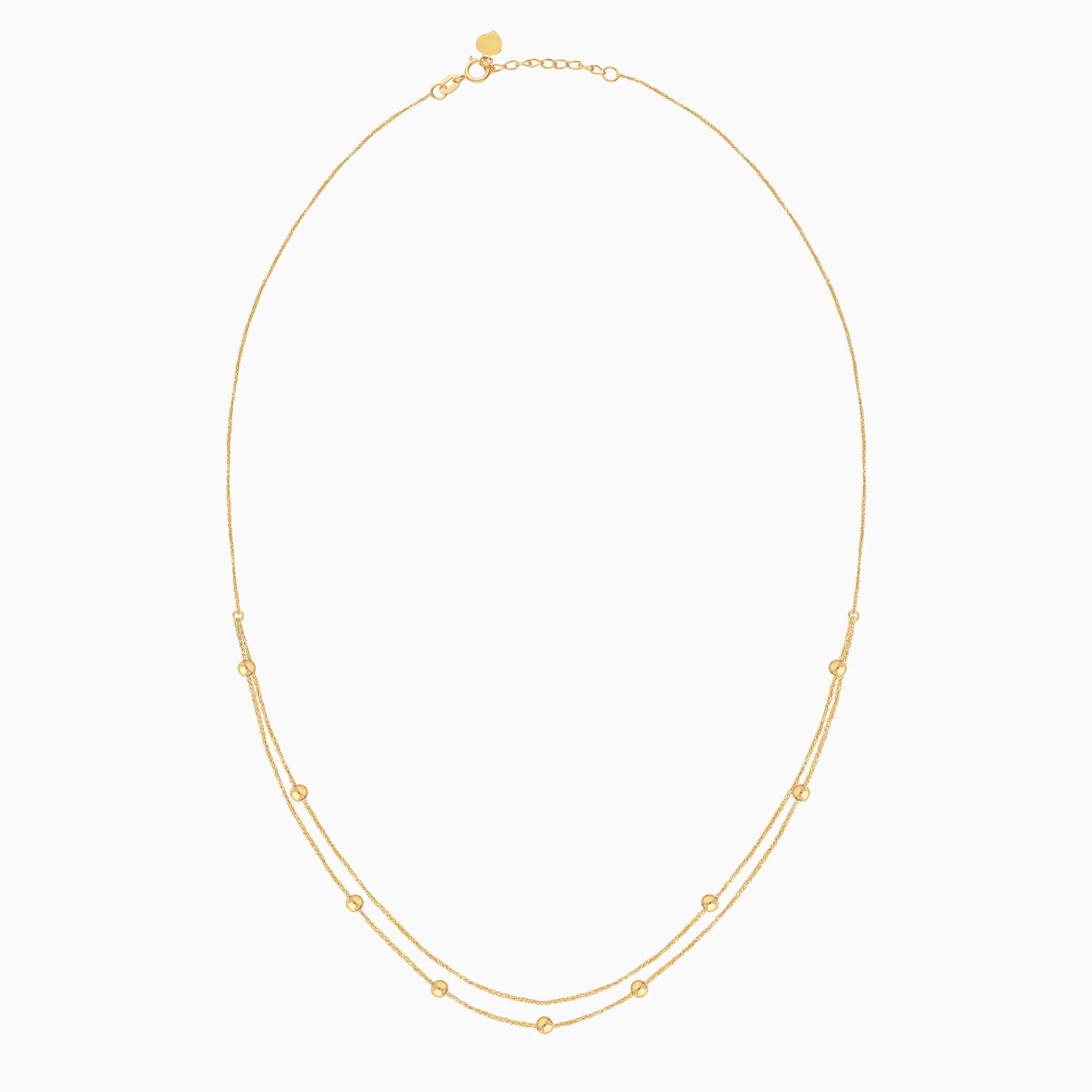 A lightweight 2-layer necklace in 18-karat yellow gold.