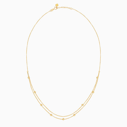 A lightweight 2-layer necklace in 18-karat yellow gold.