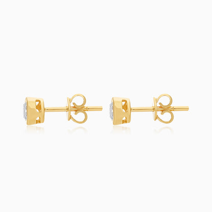 Filo 18k Yellow Gold Natural Diamonds Stud Earrings