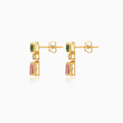Filo 18k Yellow Gold Natural Diamonds Gemstones Earrings
