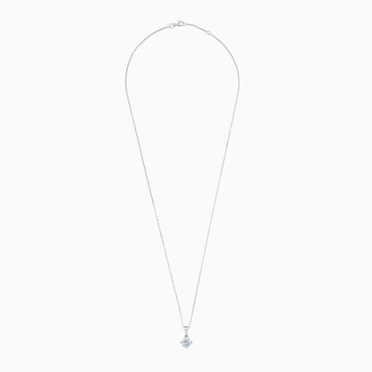 قلادة من الذهب الأبيض عيار 18 قيراطًا مرصعة بماسة سوليتير – مجموعة سوليتير