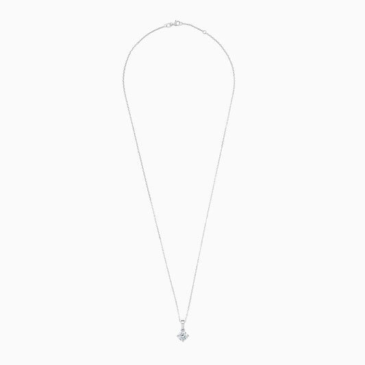 18K White Gold Pendant Necklace Featuring a Solitaire Diamond – Solitaire Collection