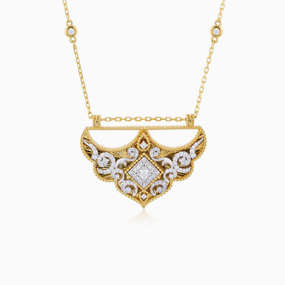 18k Yellow Gold Diamond-Studded Necklace - Shnaf Collection