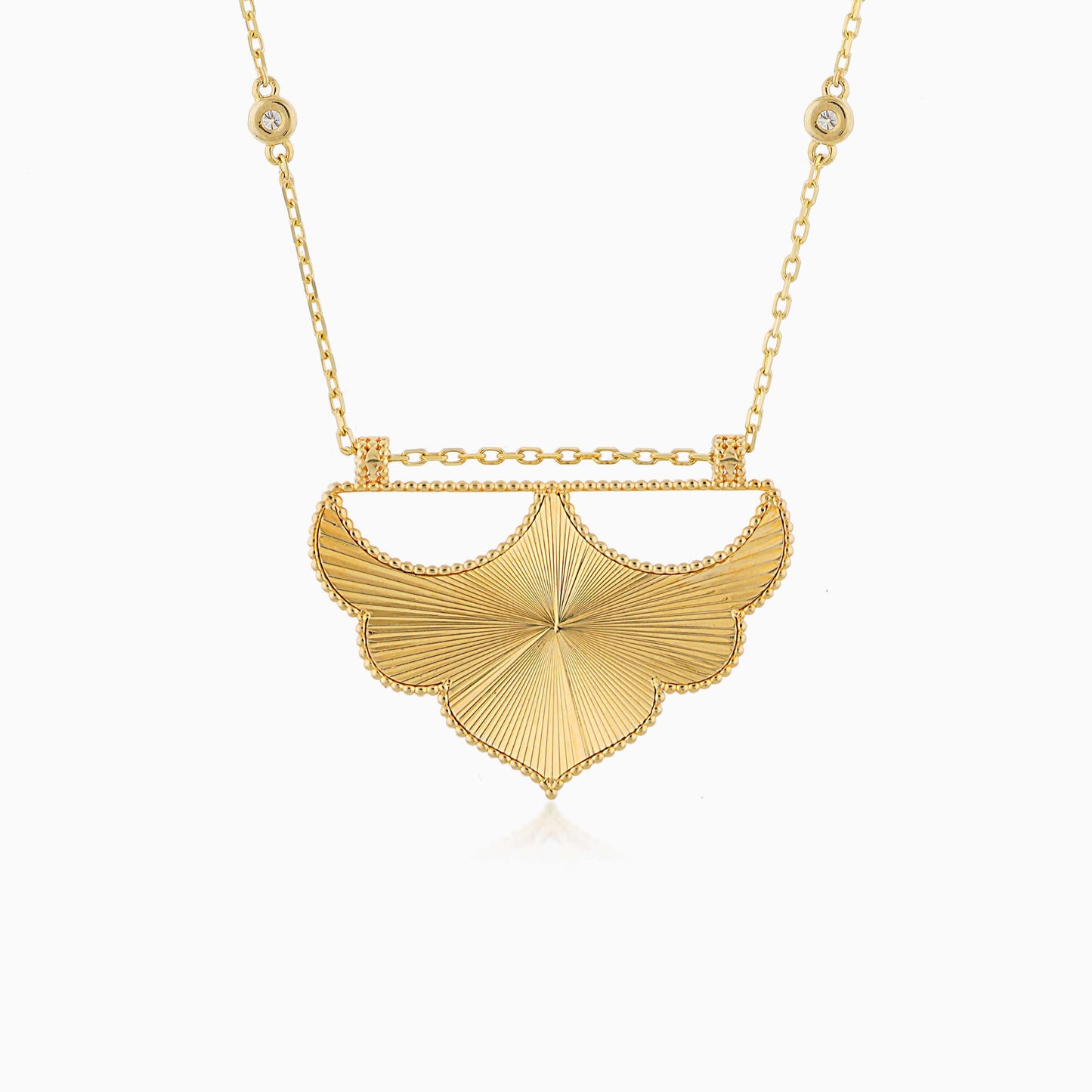 18k Yellow Gold Diamond-Studded Necklace - Shnaf Collection