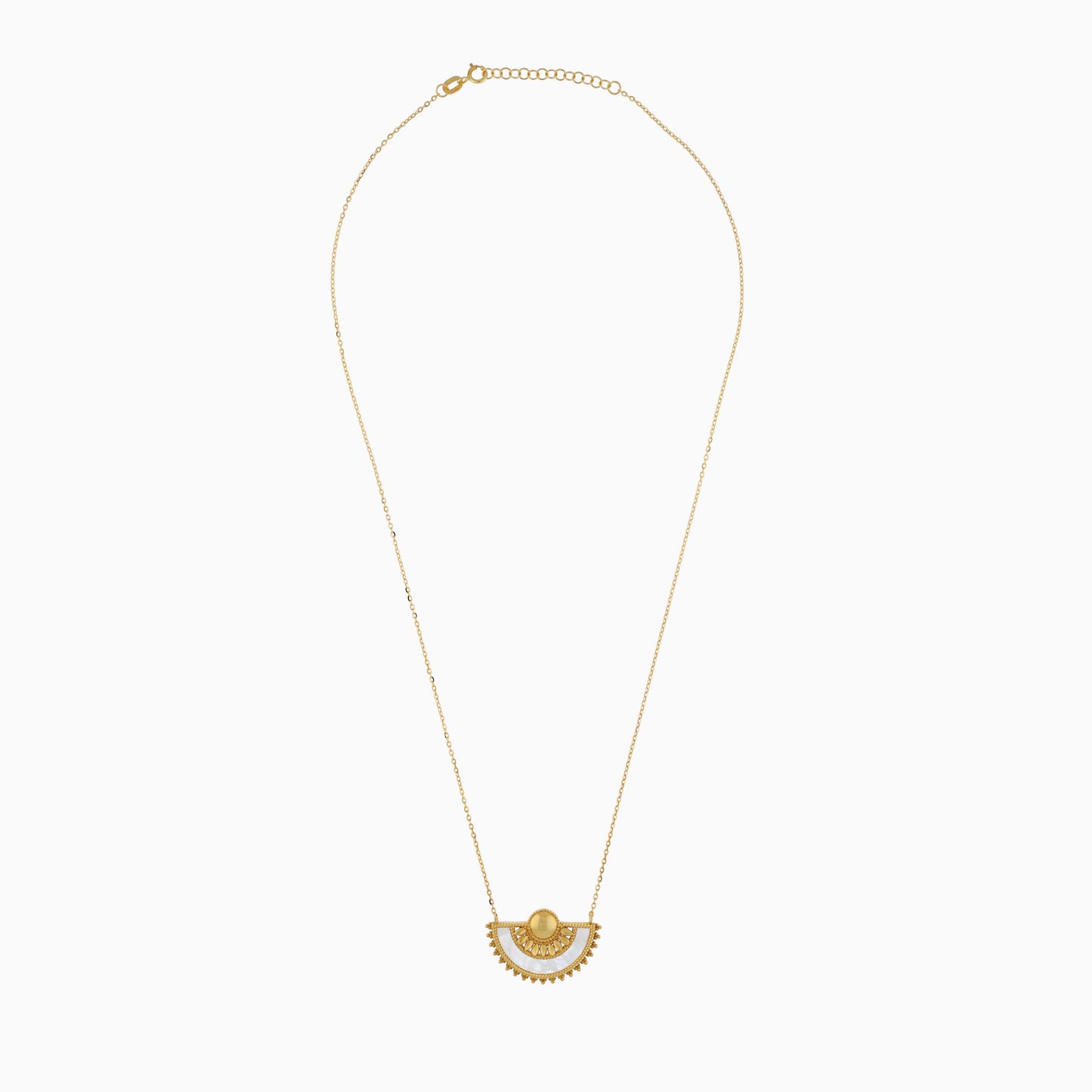 18k Yellow Gold Mother of Pearl Necklace | Shnaf Collection