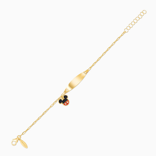 Disney Mickey & Friends 18K Yellow Gold Enamel ID Bracelet
