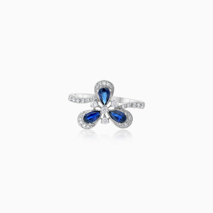 Coloure 18k White Gold Sapphire and Natural Diamonds Ring