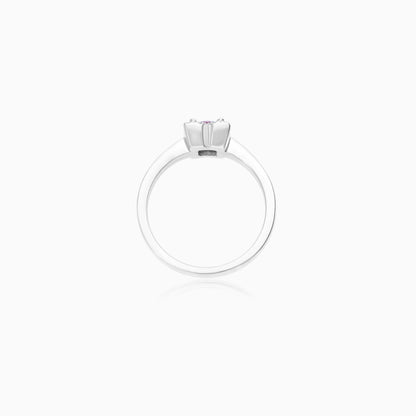 Colour 18K White Gold Natural Ruby and Diamonds Ring