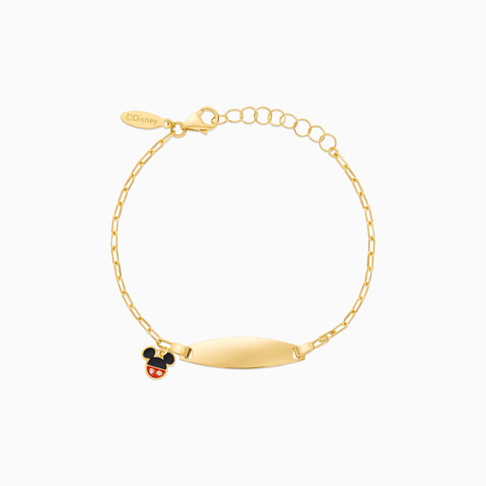 Disney Mickey & Friends 18K Yellow Gold Enamel ID Bracelet