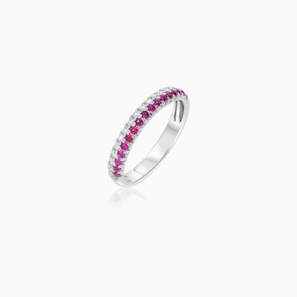 Coloure 18k White Gold Ruby and Natural Diamonds Ring